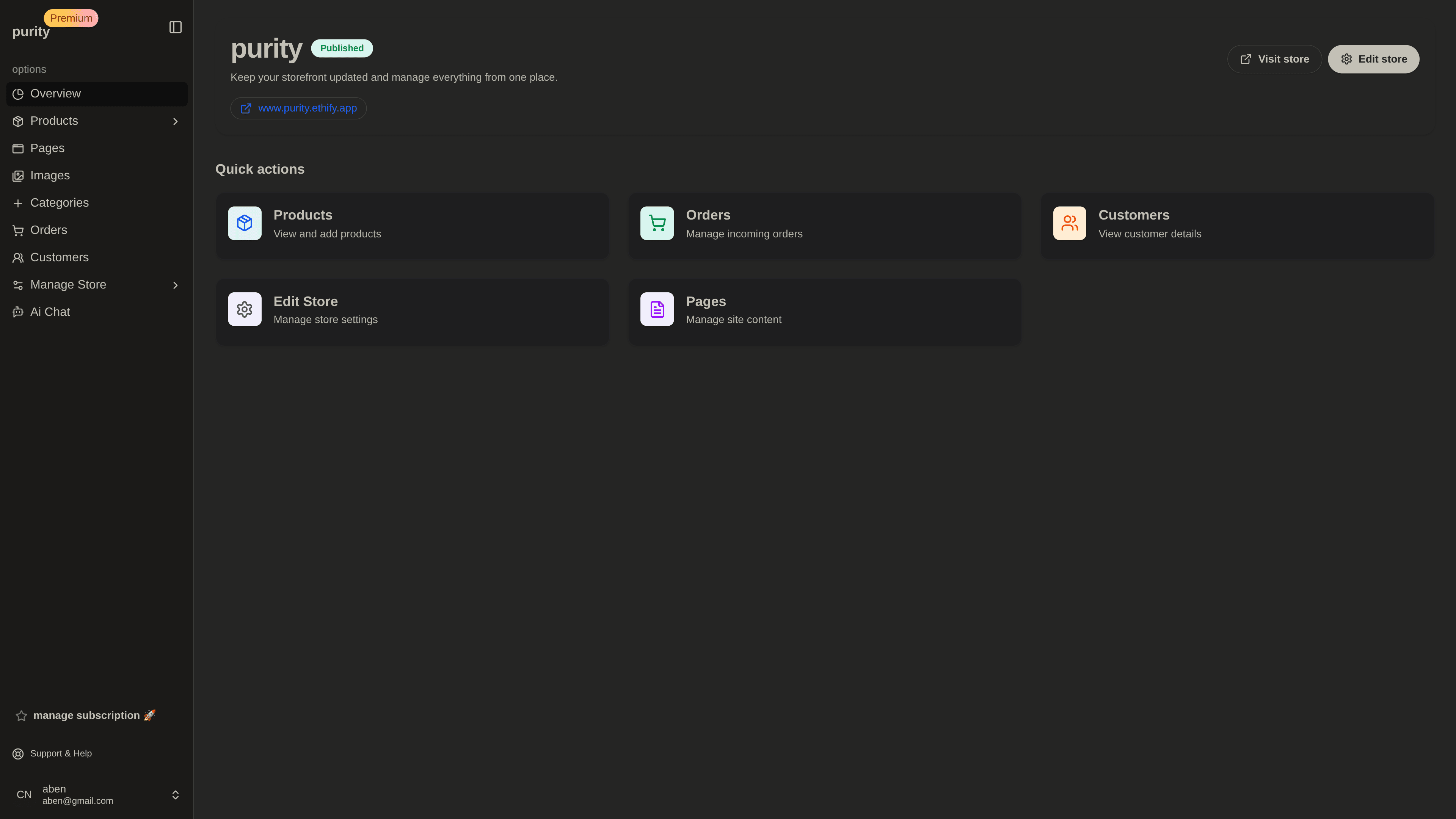 Overview dashboard preview